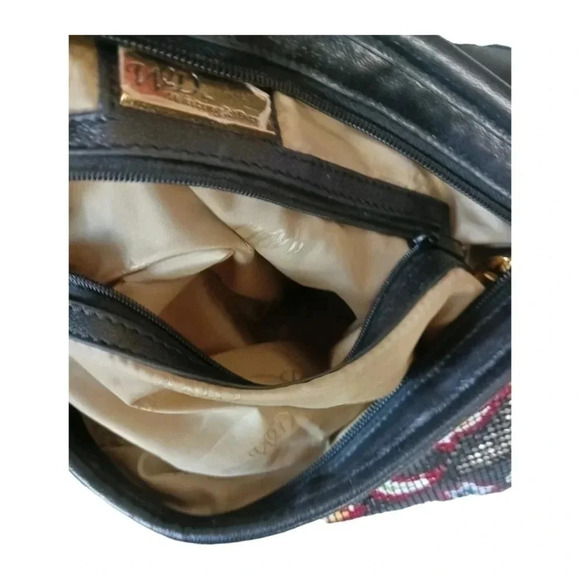 Whiting & Davis metal mesh shoulder bag floral print leather trim multicolor - Picture 4 of 16